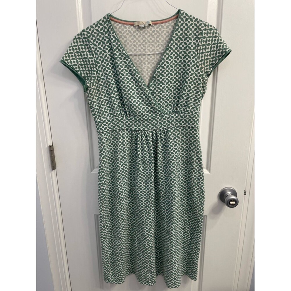 Boden Geometric Print Empire Cap Sleeve Knit Dress